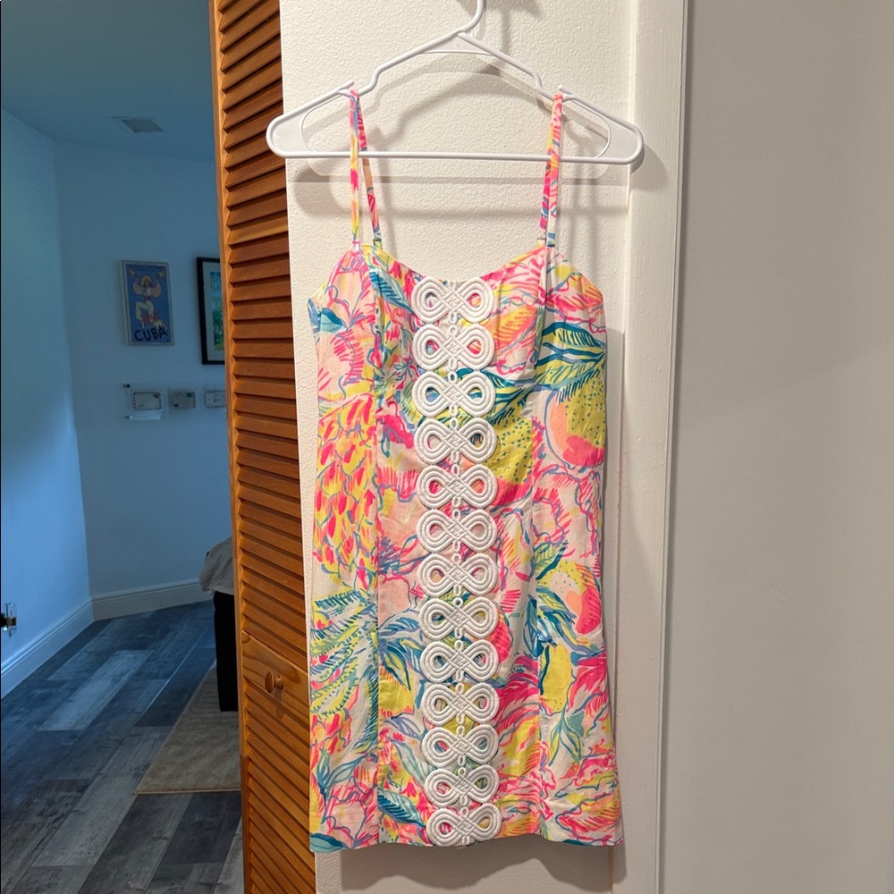 Lilly Pulitzer Tropical Print Dress Shelli Stretch Dress 002243 NWT Size 4